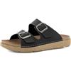 inblu Ciabatte Uomo a Doppia Fascia con Fibbie Regolabili, Sottopiede in Pelle, dal 40 al 46, Sandali, Nero, 43 EU