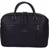 Armani Exchange Cartella in Ecopelle con 2 Cinturini, nero, Taglia unica