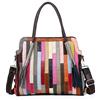 Segater® Borsa della spesa multicolore in vera pelle da donna borsa a mano patchwork grande borsa a tracolla grande colore taglia Einheitsgröße