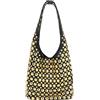 Ophlid Elegante borsa hobo borchiata in morbida pelle rivetti borsa a secchiello per le donne alla moda piccola borsa a tracolla Y2k, Oro, Small