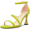 HEUIVZAR Donna Chunky Blocco Medio Tacco Heel Aperte sulla Punta Sandali Cinturino alla Caviglia Fibbia da Matrimonio Cute 8.5 CM Heels Verde Lime 38 EU