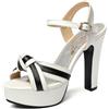 Lroey Reoly Sandali da Donna, Sandali Punta Aperta con Tacco Alto Zip Tacco a Blocco Sandali con Plateau, Numero 34-50