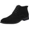 Generico Polacchine Uomo in Pelle Scarpe da Caccia Uomo Scarpe Casual da High Street Comodi E Adatti A Tutte Le Stagioni Polacchini Invernali Anfibi Invernali (Black,45)