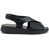 Frau 50P1, Sandalo da Donna in Nabuk con Fascia Incrociata (Nero, Sistema Taglie Calzature EU, Adulto, Numero, Media, 38)