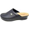 Fly Flot | Woman Professional, Zoccoli Sanitari Donna, Ciabatta con Tomaia in Pelle Forata, Sottopiede in Cuoio, Blu, 41