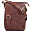 ROYALZ borsello tracolla in pelle per uomo piccola borsa vero cuoio stil vintage massaner elegante mini, Colore:Roma Cognac Marrone