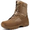 NORTIV 8 Uomo Stivali Militari da Lavoro Tattici da Uomo Escursionismo Pelle Anfibi Stivali da Combattimento,Size 41.5,Marrone,Response