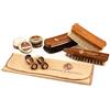 Langer & Messmer Kit per la cura delle scarpe con creme per la cura della pelle di alta qualità e spazzole di crine per una cura efficace delle vostre scarpe in pelle liscia - Il set di lustrascarpe