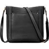 befen Borsa a Tracolla Donna Vintage in Vera Pelle, RFID Borsa a Spalla Regolabile per Cellulare, Nero