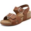 QUEEN HELENA Zeppe a Fascia Incrociata Sandali con Cinturino Casual Donna X32-204 (X34-117 Cuoio, Sistema Taglie Calzature EU, Adulto, Donna, Numero, Media, 39)