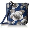 Anna by Anuschka - Tracolla da donna, in pelle, dipinta a mano, colore: Blu rosa