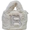 Laura Biagiotti Borsa Linea Britt in Peluche con Logo LB, Tracolla a Catena in Metallo, 26x12x19 cm, Manici Doppi, Chiusura Zip, Fodera Interna con Tasche Art.LB25W-115-2