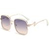 HPIRME Occhiali da sole vintage da donna con testa di serpente, montatura poligonale UV400 (nero, grigio, rosa)