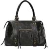 Gave Lux Borsa a Spalla Donna Vera Pelle Scamosciata Prodotto artigianale Made in Italy Traversina Regolabile Lavoro e Viaggio Nero 41x28x13cm, GLX220609023FBG-NERO