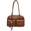 Yestree Borsa a mano da donna in pelle PU, borsa a tracolla Y2K, borsa da lavoro, borsa a tracolla da donna, vintage, piccola borsa a tracolla con tasche multiple, doppia borsa a tracolla per