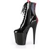 WDUDSUDUW Stivali Alti Sexy da Donna, Stivali Bassi con Tacco A Spillo E Plateau da 20 Cm, Scarpe da Striptease in Pelle Lucida per Pole Dance