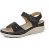 JABASIC Sandali Donne Comodi Sandali da Massaggio Ortopedici da Passeggio con Supporto Ortotico per l'Arco (42,Black)