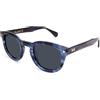 X-LAB XLAB 8004 Occhiali da sole stile moscot, 50mm, Blu striato/Fumo, Unisex