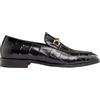 Xposed Mocassini da Uomo in Vera Pelle Effetto Coccodrillo Fatti a Mano con Fibbia in Metallo Scarpe da Abito da Sposa [MA7288-Y10-BLACK-43EU, 8.5UK]