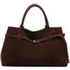LOHOM Borsa da Serraje Marrone Donna Camoscio, Borsa Tote Camoscio, Grande Capacità, Leggero e di Ispirazione Vintage, Perfetto per i tuoi spostamenti quotidiani, caffè