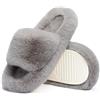 Chantomoo Pantofole da Donna in Memory Foam, per Camera da Letto, in Peluche, Comode, Foderate in Finta Pelliccia, Suola Antiscivolo, Pantofole Regalo alla Moda, Grigio 36/37 EU