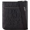 Armani Exchange Essentail, Jim, Borsa a tracolla piatta da uomo, con logo, sostenibile, taglia unica