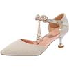 Generisch Grande ragazza, ragazza, punta chiusa, punta in pizzo, scarpe da principessa, fibbia con gancio flash, ragazza, tacco fine, tacchi alti bambini 32