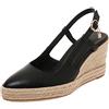 Lroey Reoly Scarpe Slingback da Donna, Espadrillas Zeppa Moda Décolleté Tacco Alto Appuntito con Plateau Nero Numero 34 EU