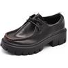 IF Fashion Scarpe Loafers Mocassini Stringati da Donna con Lacci Platform Carrarmato G707 Brown N.39