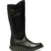 Infinity Leather Stivali Alti Fino al Ginocchio con Cerniera e Tacco a Zeppa in Pelle Nero MOL 2 da Donna di FLY
