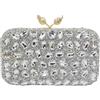 CORIOS Borsetta da Sera con Strass Donna Pochette Piccolo con Catena Elegante Borsa a Tracolla Borsa a Spalla Gorgeous Borse Messenger Ballo Cocktail Cerimonia Festa Clutch Argento