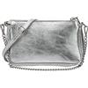 SH Leder, borsa a tracolla in vera pelle Jennie, borsa a tracolla, borse a mano, pochette, borsa da sera, piccola borsa, 23 x 13 cm, G323, argento, s