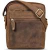 ROYALZ "Franklin" Borsa uomo piccola tracolla in vera pelle - Borsa messenger da uomo compatta con molti scomparti - Mini borsa a tracolla in pelle dal look vintage moderno