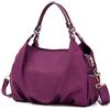 POPOTI Borsa Tracolla da Donna, Borsa Spalla Portafoglio Impermeabile Nylon Borsa a Mano Zaino Tote Multifunzione Scuola Tasca Messenger Crossbody Bag (Viola)