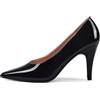 GENSHUO Scarpe con Tacco Alto da Donna Stiletto Pumps Nero Oro Marrone Punta Chiusa Slip-On Eleganti Scarpe Basic Classiche Matrimonio Lavoro Ufficio Festa Comode, Vernice Nera， 40.5 EU