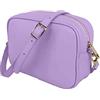 JOPHY & CO. Borsa a Tracolla Spalla in Vera Pelle con Chiusura Cerniera per Donne cod.5275 (Large, Lilla)