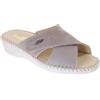 STILEDIVITA 6123 Sandali Ciabatte Confort Donna Pelle Laminata Argento Tacco Zeppa 4Cm Suola Gomma