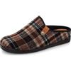 Fly Flot Ciabatta Uomo Invernale Fantasia Tartan, Sottopiede Antishock, Marrone, 40 EU