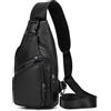 newsbirds Borsa Tracolla Vera Pelle Uomo, Zaino Monospalla, Pacco Petto, Borsello a Spalla, Borse a Zainetto Crossbody Messaggero Sport Viaggio Annata Cuoio Vintage (9455 nero)