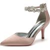 Miyoopark Scarpe da sposa sexy da donna con chiusura lampo, M645, rosa antico, 35.5 EU