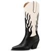 QUEEN HELENA Stivali Camperos con Tacco Stivaletti a Punta Texani Donna W302