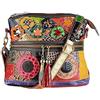 Segater® Borsa a tracolla da donna multicolore floreale, in pelle di vacchetta vintage, con motivo a serpente, borsa a tracolla da viaggio da donna borsa colorata