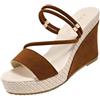 WZMYDBD Sandali Con Tacco Sandalo Donna Tacco Estive Alta Leggere Comode Eleganti Aperta Scarpe Cuoio Artificiale Moda Antiscivolo Sandalo Cerimonia Sandals Espadrillas Spiaggia Piscina