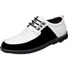 Generic Scarpe da sposa vintage da uomo, con lacci, in pelle Oxford, punta tonda, tacco a blocco, antiscivolo, larghe, per ufficio e tempo libero, bianco, 42 2/3 EU