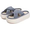 Generic Pantofole Estive Comode per Uomo, Design a Cinturino a X, Tessuto Traspirante, Suola Flessibile Antiscivolo, Scarpe da Casa per Anziani Men Blue 43