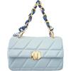 ANGELO Borsa a Tracolla da Donna, Borsetta a Mano Trapuntata con Catena e Foulard, Piccola Borsa Messenger in Pelle PU, Pochette Hobo a Spalla Elegante con Chiusura Magnetica e Zip (Blu)