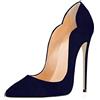elashe- Scarpe Decolte Donna - 12CM Scarpe col Tacco Pointed Toe - Classiche Scarpe col Tacco Marina-Suede EU37