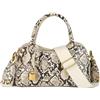 juctshee Borsa a mano da donna con stampa serpente, in pelle PU, con manico superiore, chiusura dorata e tracolla regolabile, Motivo serpente., 13.1 x 4.7 x 6.3 inches