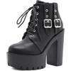 FhiHUEpr Stivaletti da Donna a Punta Tonda con Cerniera Laterale - Tacco Alto Grosso da 13 cm, per Data Night Club Party Outfit Quotidiano