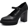 IF Fashion Scarpe con Tacco Grosso Decoltè Dellecolleté da Donna Mary Jane Cinturini MP70013-1 Nero N.40